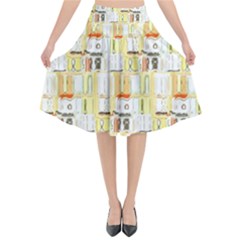 Abstract pattern Flared Midi Skirt