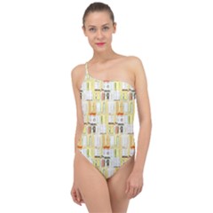 Abstract pattern Classic One Shoulder Swimsuit