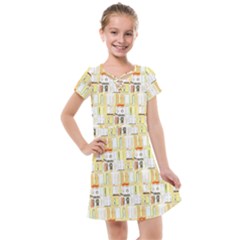 Abstract pattern Kids  Cross Web Dress