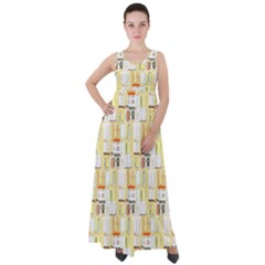 Abstract pattern Empire Waist Velour Maxi Dress