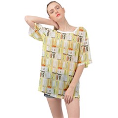 Abstract pattern Oversized Chiffon Top