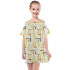 Abstract pattern Kids  One Piece Chiffon Dress