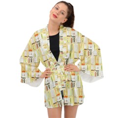 Abstract pattern Long Sleeve Kimono