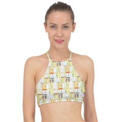 Abstract pattern Racer Front Bikini Top