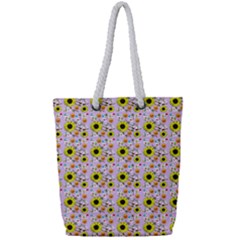 Hawaii Ghost Lilac Full Print Rope Handle Tote (small) by snowwhitegirl