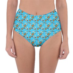 Clown Ghost Pattern Blue Reversible High-waist Bikini Bottoms by snowwhitegirl