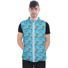 Clown Ghost Pattern Blue Men s Puffer Vest