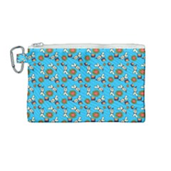 Clown Ghost Pattern Blue Canvas Cosmetic Bag (medium) by snowwhitegirl