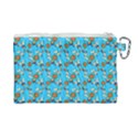 Clown Ghost Pattern Blue Canvas Cosmetic Bag (Large) View2