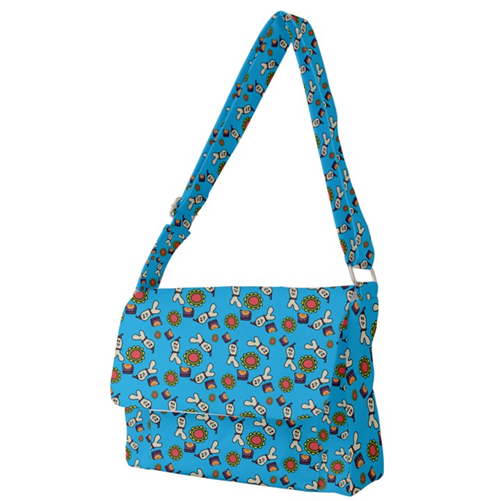 Clown Ghost Pattern Blue Full Print Messenger Bag (S)