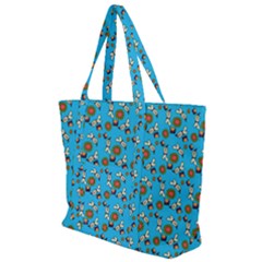 Clown Ghost Pattern Blue Zip Up Canvas Bag by snowwhitegirl