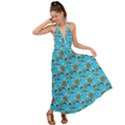 Clown Ghost Pattern Blue Backless Maxi Beach Dress View1