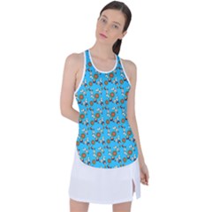 Clown Ghost Pattern Blue Racer Back Mesh Tank Top by snowwhitegirl