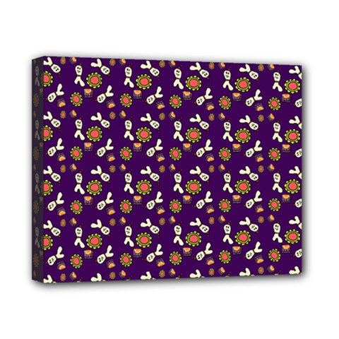 Clown Ghost Pattern Purple Canvas 10  X 8  (stretched) by snowwhitegirl