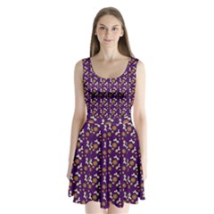 Clown Ghost Pattern Purple Split Back Mini Dress  by snowwhitegirl