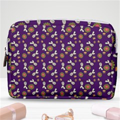 Clown Ghost Pattern Purple Make Up Pouch (medium) by snowwhitegirl