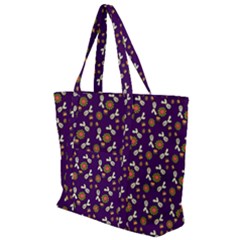 Clown Ghost Pattern Purple Zip Up Canvas Bag by snowwhitegirl