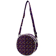 Clown Ghost Pattern Purple Crossbody Circle Bag by snowwhitegirl