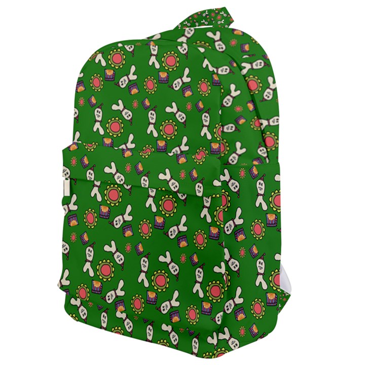 Clown Ghost Pattern Green Classic Backpack