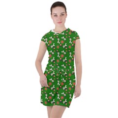 Clown Ghost Pattern Green Drawstring Hooded Dress by snowwhitegirl