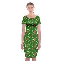 Clown Ghost Pattern Green Classic Short Sleeve Midi Dress by snowwhitegirl