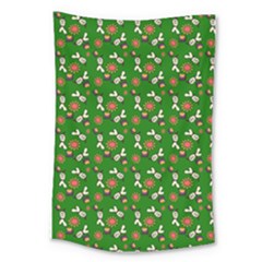 Clown Ghost Pattern Green Large Tapestry