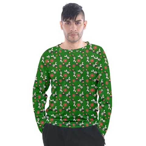 Clown Ghost Pattern Green Men s Long Sleeve Raglan Tee by snowwhitegirl