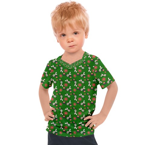 Clown Ghost Pattern Green Kids  Sports Tee by snowwhitegirl