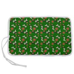 Clown Ghost Pattern Green Pen Storage Case (l) by snowwhitegirl