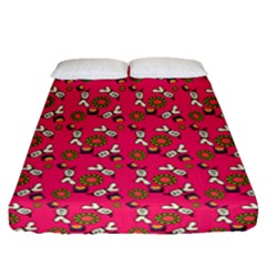 Clown Ghost Pattern Pink Fitted Sheet (queen Size) by snowwhitegirl