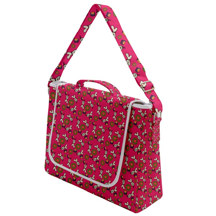 Clown Ghost Pattern Pink Box Up Messenger Bag