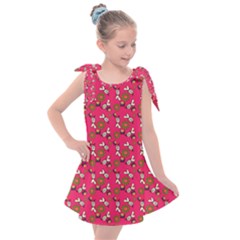 Clown Ghost Pattern Pink Kids  Tie Up Tunic Dress by snowwhitegirl