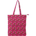 Clown Ghost Pattern Pink Double Zip Up Tote Bag View1