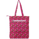 Clown Ghost Pattern Pink Double Zip Up Tote Bag View2