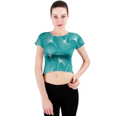 Whiteflowergreen Crew Neck Crop Top by Dushan