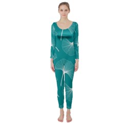 Whiteflowergreen Long Sleeve Catsuit by Dushan