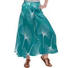 Whiteflowergreen Satin Palazzo Pants by Dushan