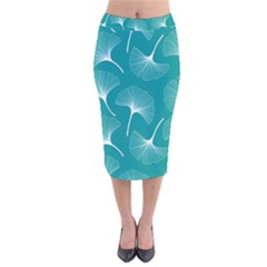 Whiteflowergreen Velvet Midi Pencil Skirt by Dushan