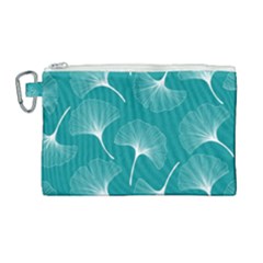 Whiteflowergreen Canvas Cosmetic Bag (large) by Dushan