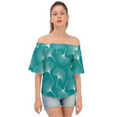 Whiteflowergreen Off Shoulder Short Sleeve Top by Dushan