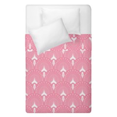 White And Pink Art-deco Pattern Duvet Cover Double Side (single Size) by Dushan