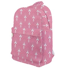 White And Pink Art-deco Pattern Classic Backpack by Dushan