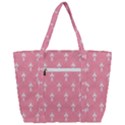 White and pink Art-Deco pattern Zip Up Canvas Bag View3