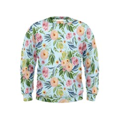 Springflowers Kids  Sweatshirt by Dushan