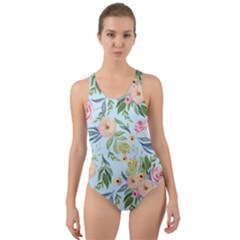 Springflowers Cut-out Back One Piece Swimsuit by Dushan