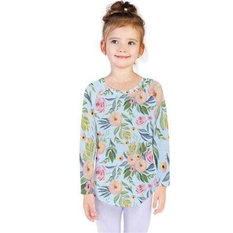 Springflowers Kids  Long Sleeve Tee by Dushan