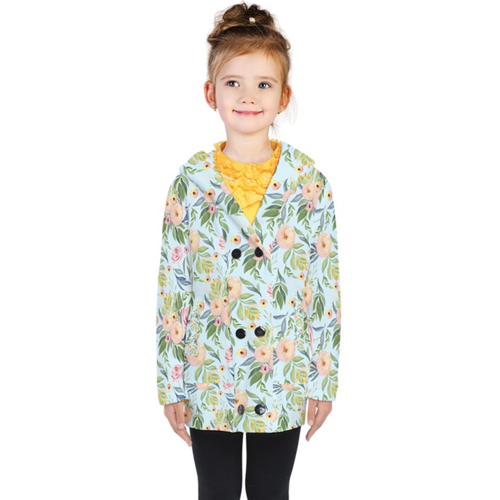 Springflowers Kids  Double Breasted Button Coat