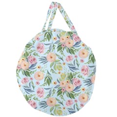 Springflowers Giant Round Zipper Tote by Dushan