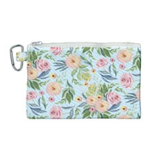 Springflowers Canvas Cosmetic Bag (medium) by Dushan