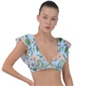 Springflowers Plunge Frill Sleeve Bikini Top View1